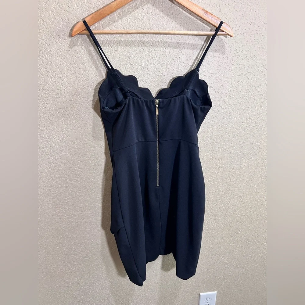 B Darlin Women’s Black Scalloped Dress